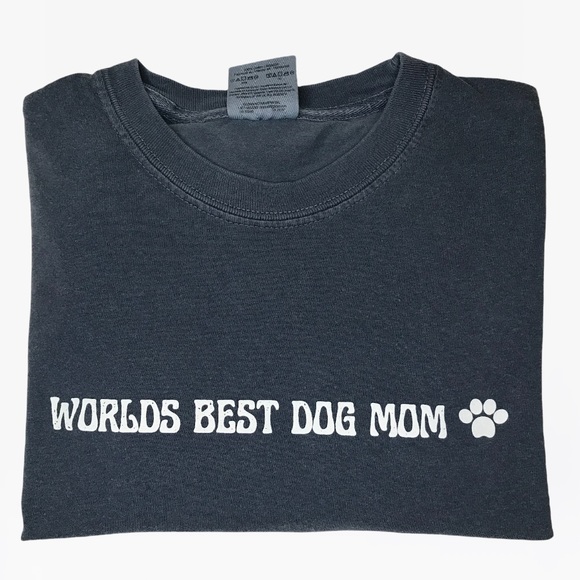 WORLDS BEST DOG MOM Unisex Adult 100% Cotton Crewneck T-Shirts - Various - Picture 6 of 11